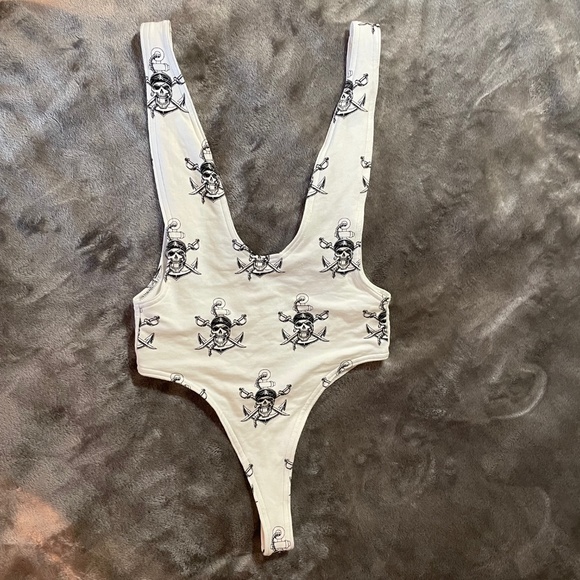 Pirate Swim Suit Thong. Pirates Treasure Body Suit. Over tights Work out Gear. - Picture 2 of 12